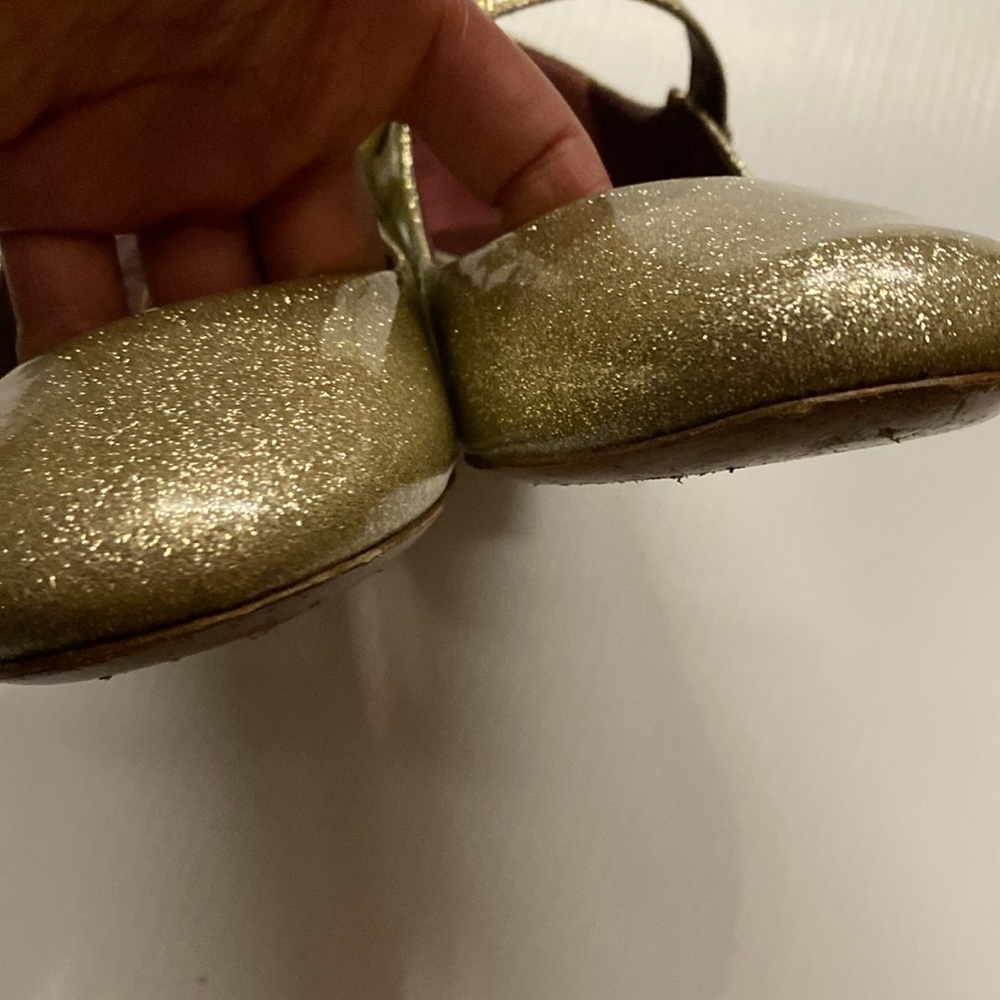 Marc Jacobs Lexi Gold Glitter Mary Jane Strap Pump Shoe Made in Italy - 39 1/2 - Picture 7 of 10